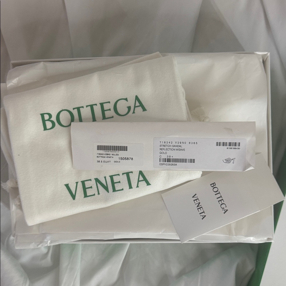 New Bottega Veneta Metallic Gold Heels - Picture 6 of 6